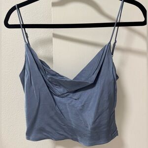Satin Blue Zara Crop Top